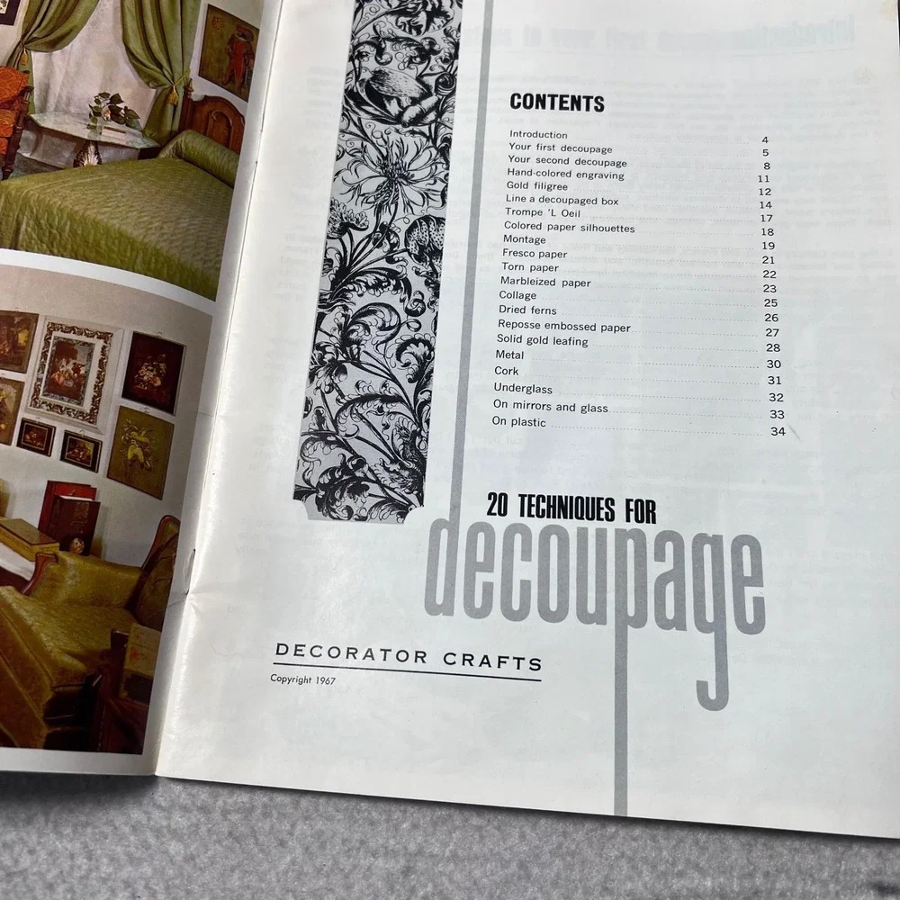 Vintage Craft Book‎ -Creating With Decoupage 1967 Guide